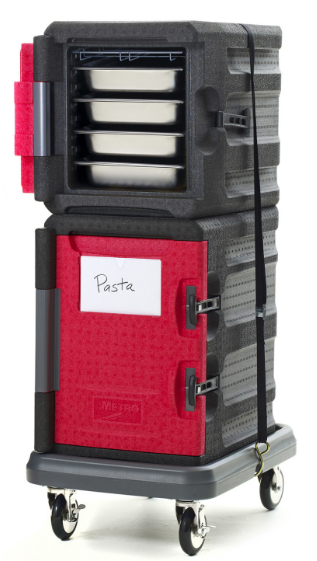 Hard case, stackable, insulated food carrier