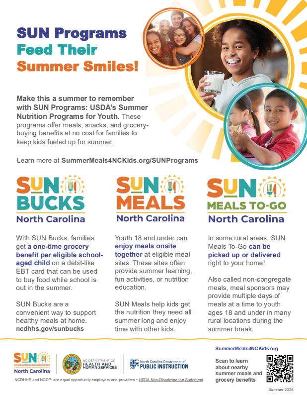 SUN Program North Carolina Informational Flyer