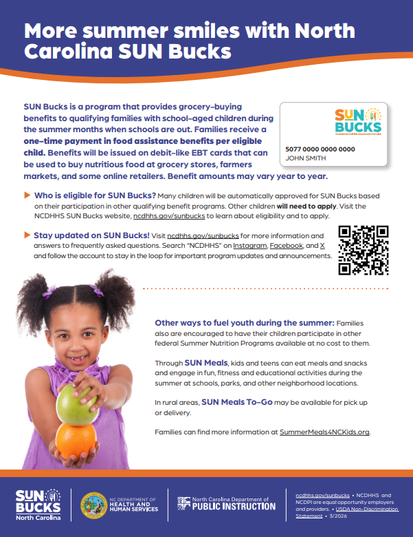 SUN Bucks North Carolina Overview Flyer